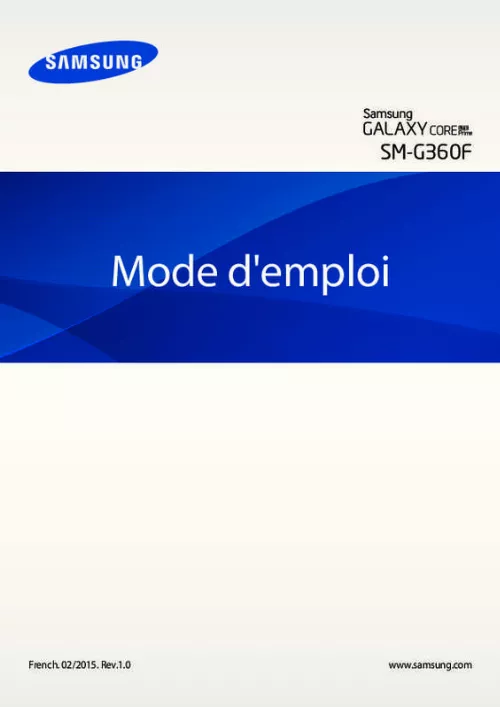 Mode d'emploi SAMSUNG GALAXY CORE PRIME 4.5 POUCES - SM-G360F