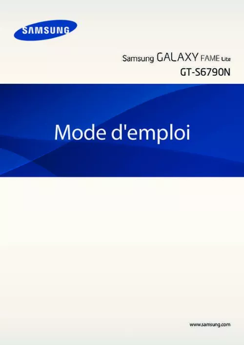 Mode d'emploi SAMSUNG GALAXY FAME LITE 3.5 POUCES - GT-S6790N