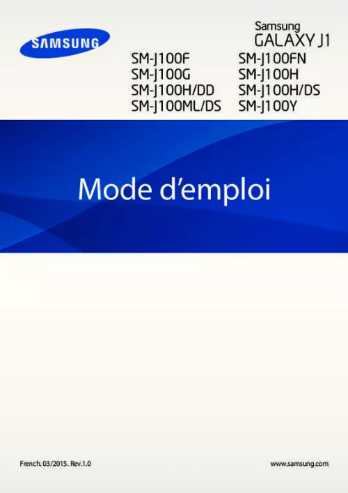 Mode d'emploi SAMSUNG GALAXY J1 SM-J100H