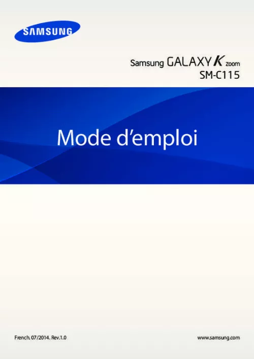 Mode d'emploi SAMSUNG GALAXY K ZOOM 4.8 POUCES - SM-C115