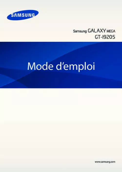 Mode d'emploi SAMSUNG GALAXY MEGA 6.3 GT-I9205