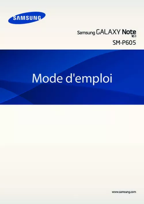 Mode d'emploi SAMSUNG GALAXY NOTE 10.1 LTE SM-P605