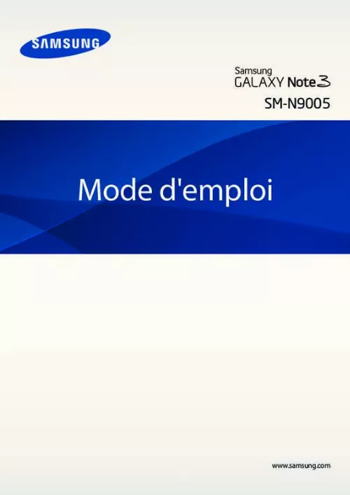 Mode d'emploi SAMSUNG GALAXY NOTE 3 GT-N9005