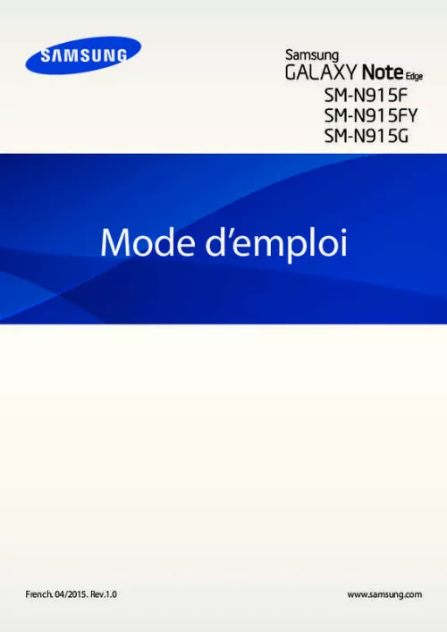 Mode d'emploi SAMSUNG GALAXY NOTE EDGE 5.6 POUCES - SM-N915FY