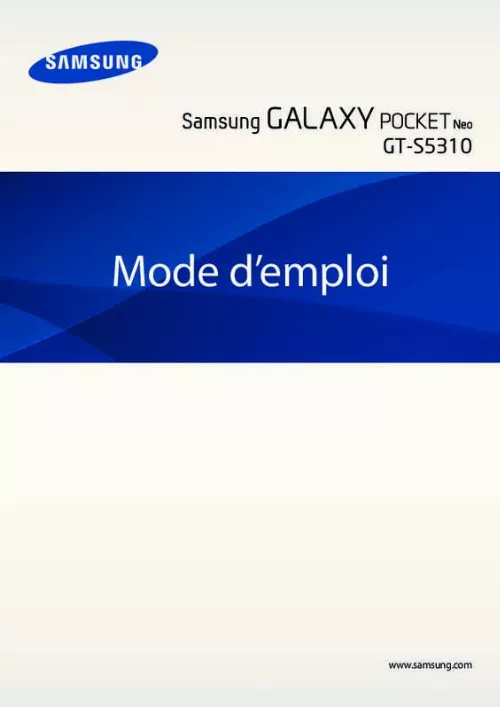 Mode d'emploi SAMSUNG GALAXY POCKET NEO 3 POUCES - GT-S5310