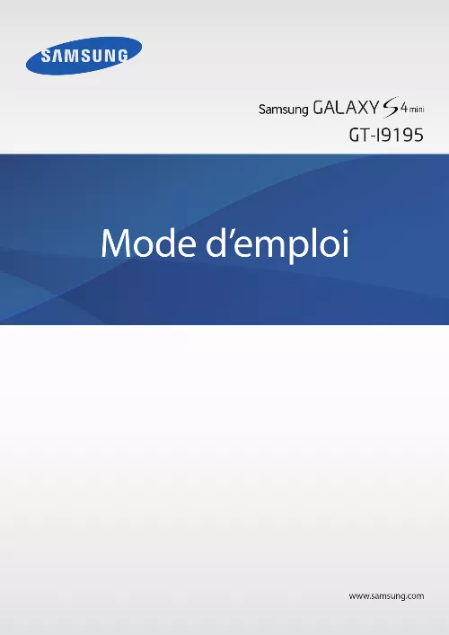 Mode d'emploi SAMSUNG GALAXY S4 MINI GT-I9195I