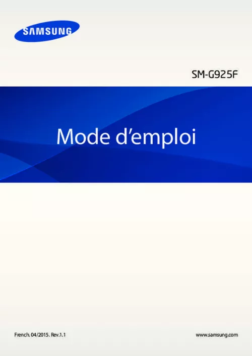 Mode d'emploi SAMSUNG GALAXY S6 EDGE 5.1 POUCES, 128 GO - SM-G925F