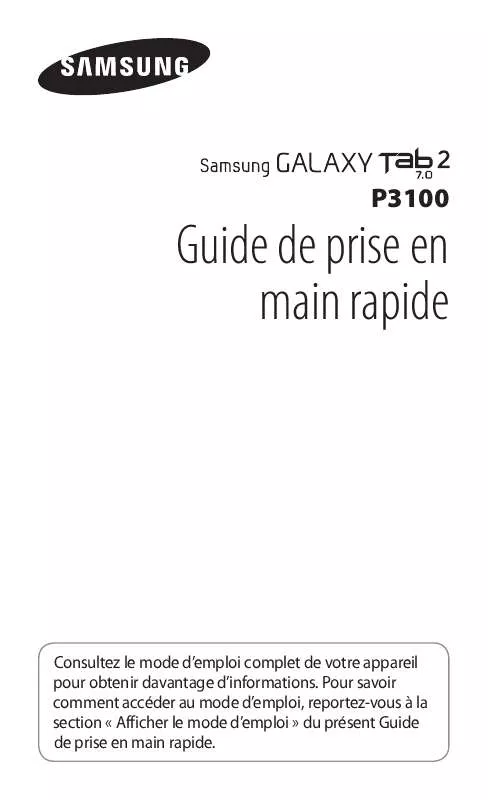 Mode d'emploi SAMSUNG GALAXY TAB 2 GT-P3100