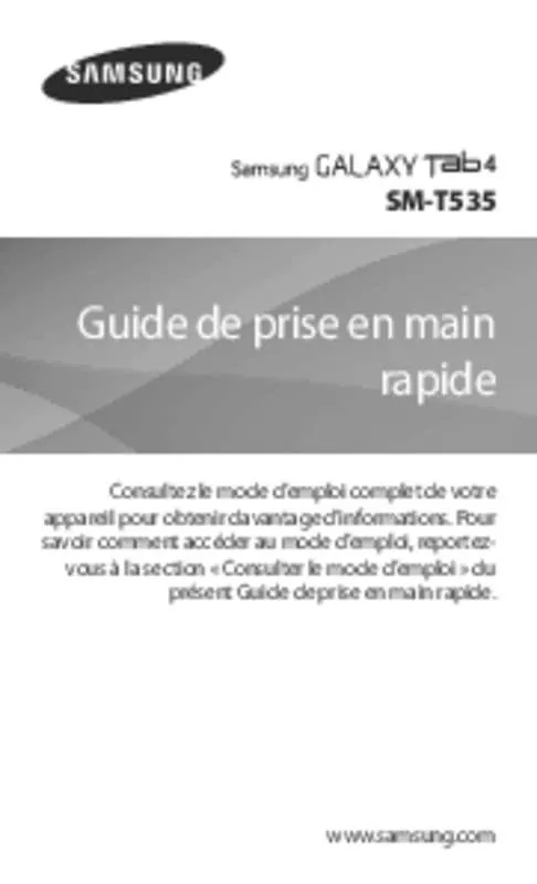 Mode d'emploi SAMSUNG GALAXY TAB 4 (10.1, 4G)