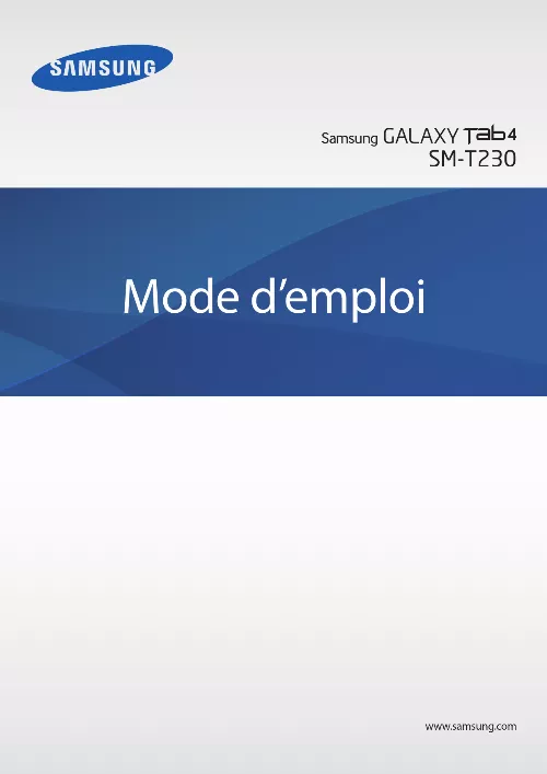 Mode d'emploi SAMSUNG GALAXY TAB 4 7 SM-T230