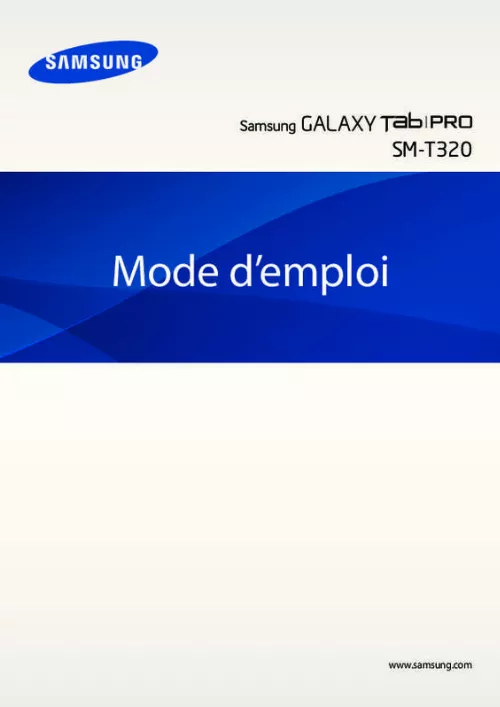 Mode d'emploi SAMSUNG GALAXY TAB PRO 8.4 SM-T320