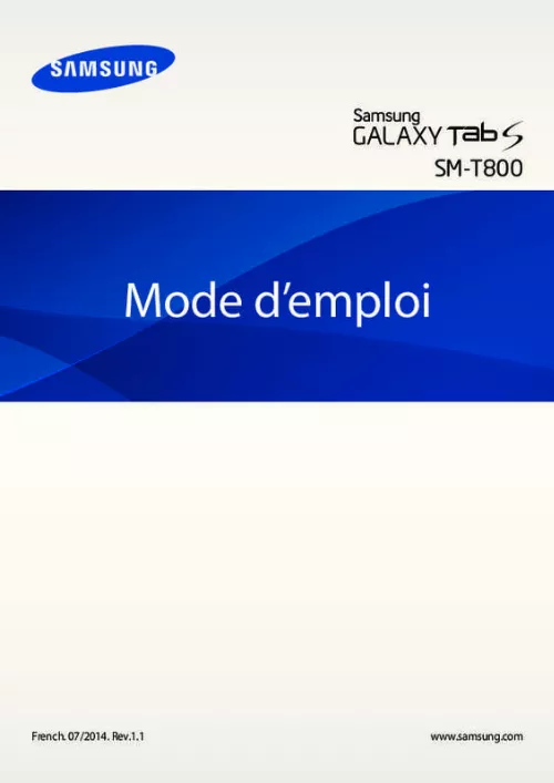 Mode d'emploi SAMSUNG GALAXY TAB S 10.5