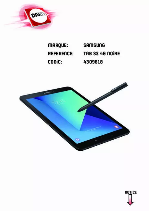 Mode d'emploi SAMSUNG GALAXY TAB S3