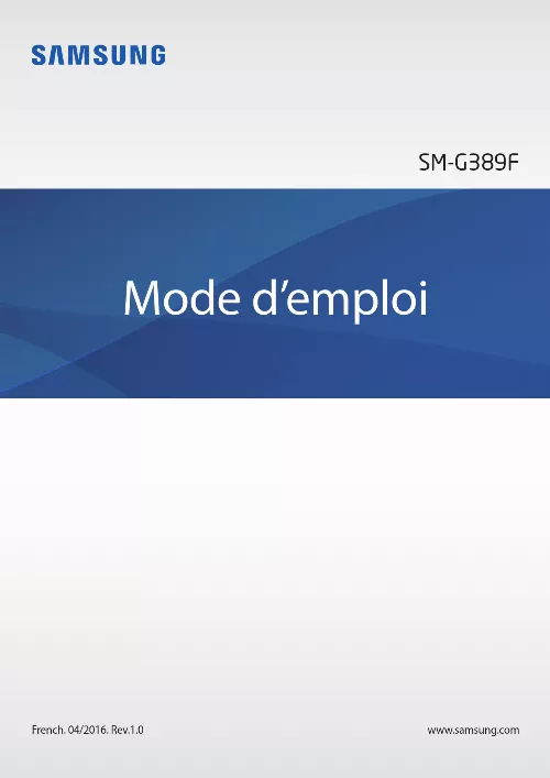 Mode d'emploi SAMSUNG GALAXY XCOVER 3 VALUE EDITION SM-G389F