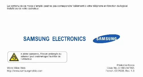 Mode d'emploi SAMSUNG GT-B3310