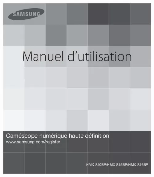 Mode d'emploi SAMSUNG HMX-S16BP