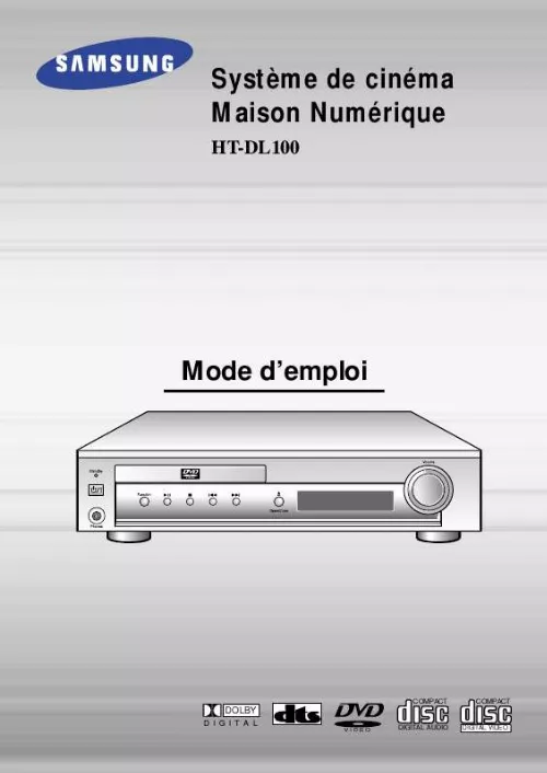 Mode d'emploi SAMSUNG HT-DL100