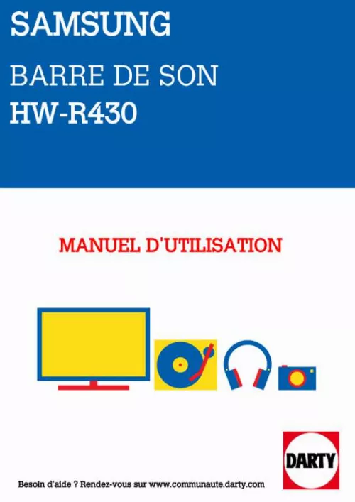 Mode d'emploi SAMSUNG HW-R430