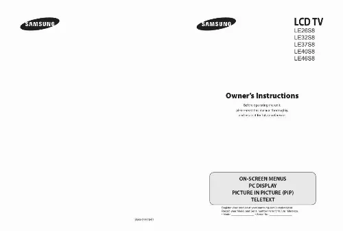 Mode d'emploi SAMSUNG LE-40S81B