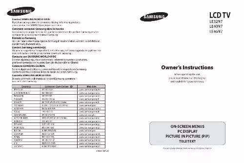 Mode d'emploi SAMSUNG LE-46N71B