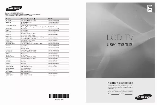 Mode d'emploi SAMSUNG LE37A553/559