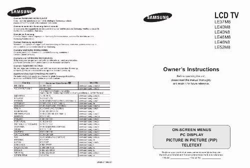 Mode d'emploi SAMSUNG LE37M86