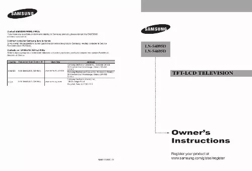 Mode d'emploi SAMSUNG LN-S4095D