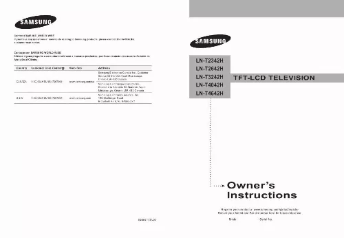 Mode d'emploi SAMSUNG LN-T4042H