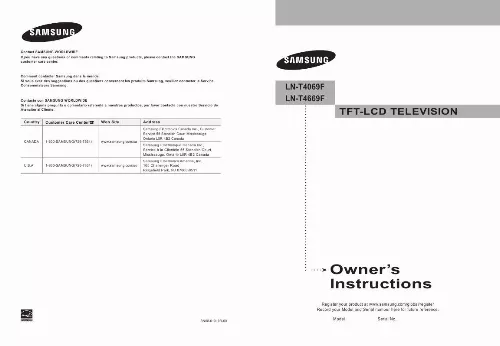 Mode d'emploi SAMSUNG LN-T4669F