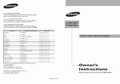 Mode d'emploi SAMSUNG LN40M71BD