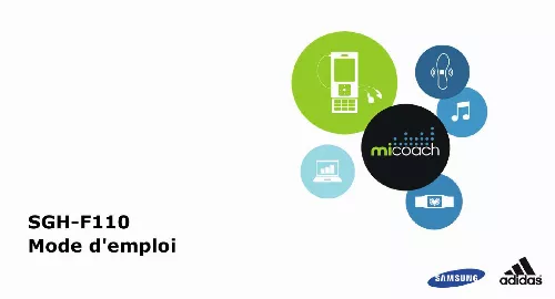 Mode d'emploi SAMSUNG MICOACH SGH-F110