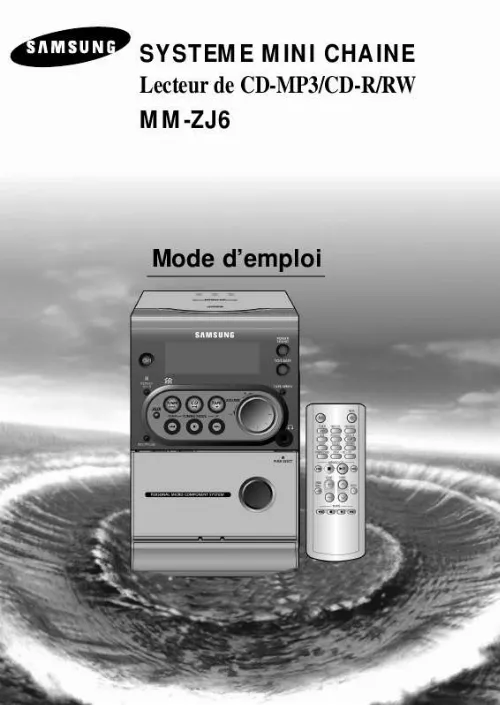 Mode d'emploi SAMSUNG MM-ZJ6