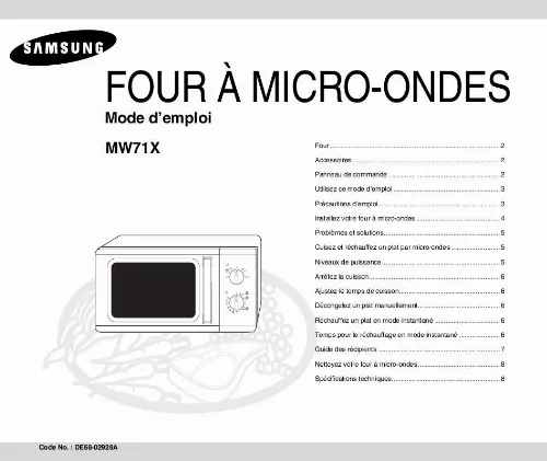 Mode d'emploi SAMSUNG MW71X