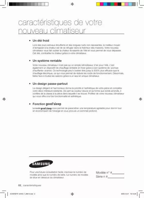 Mode d'emploi SAMSUNG ND036QHXEA