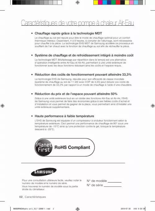 Mode d'emploi SAMSUNG NH080PHXEA