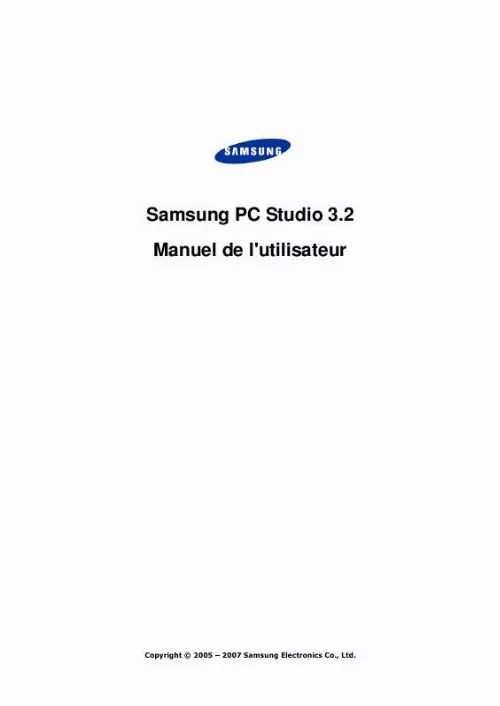 Mode d'emploi SAMSUNG PC STUDIO 3.2