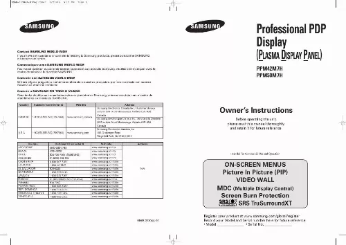 Mode d'emploi SAMSUNG PPM50M7H