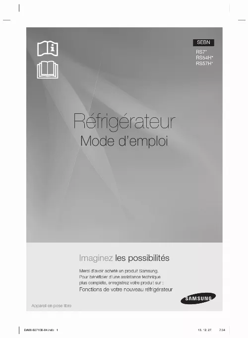 Mode d'emploi SAMSUNG RS7667FHCSP/EF