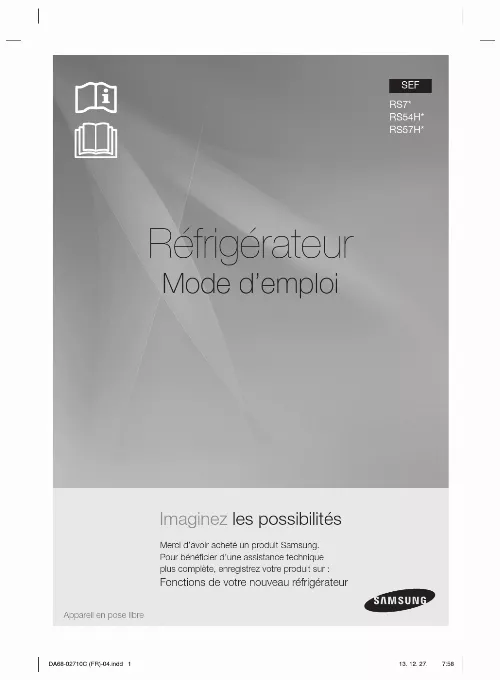 Mode d'emploi SAMSUNG RS7687FHCSL