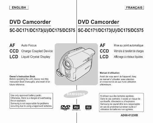 Mode d'emploi SAMSUNG SCDC575-XAX