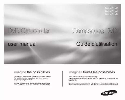 Mode d'emploi SAMSUNG SC-DX100