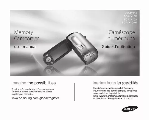 Mode d'emploi SAMSUNG SC-MX10A