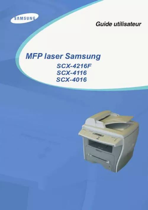 Mode d'emploi SAMSUNG SCX-4016