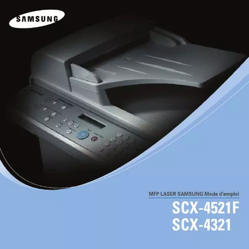 Mode d'emploi SAMSUNG SCX-4521FG-XAA