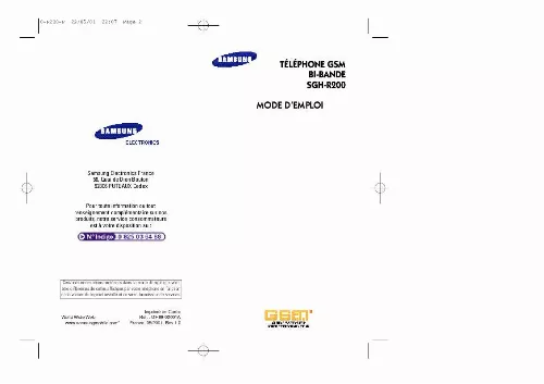 Mode d'emploi SAMSUNG SGH-R200LA