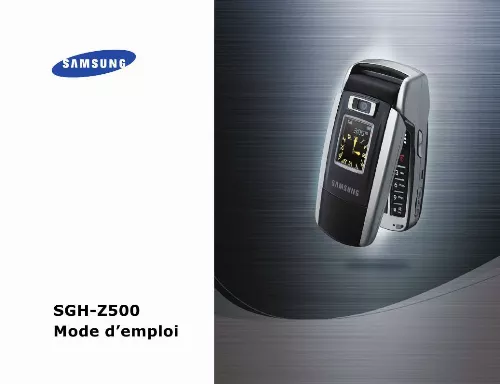 Mode d'emploi SAMSUNG SGH-Z500