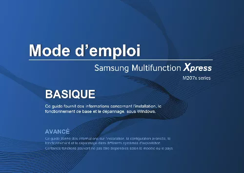 Mode d'emploi SAMSUNG SL-M2070W