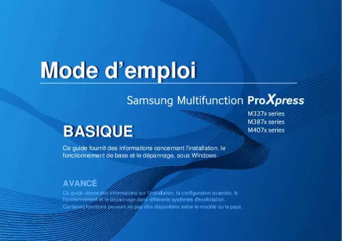 Mode d'emploi SAMSUNG SL-M3870FD