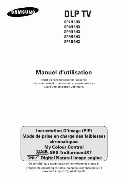 Mode d'emploi SAMSUNG SP-61L6HX