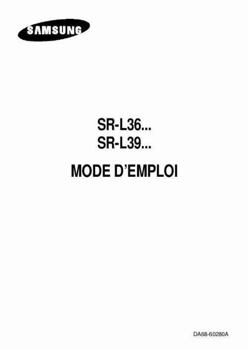 Mode d'emploi SAMSUNG SR-L3916A